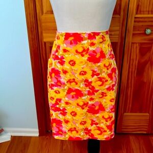 Old Navy Yellow Pink Floral Pull On Elastic Waistband Mini Skirt Size M